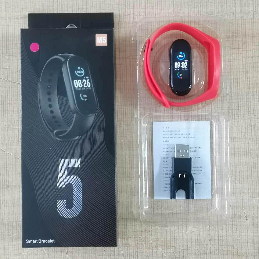 New Product M5 Smart Watch Fitness Tracker Band MI 5 Heart Rate Smart Bracelet Smartwatch M5