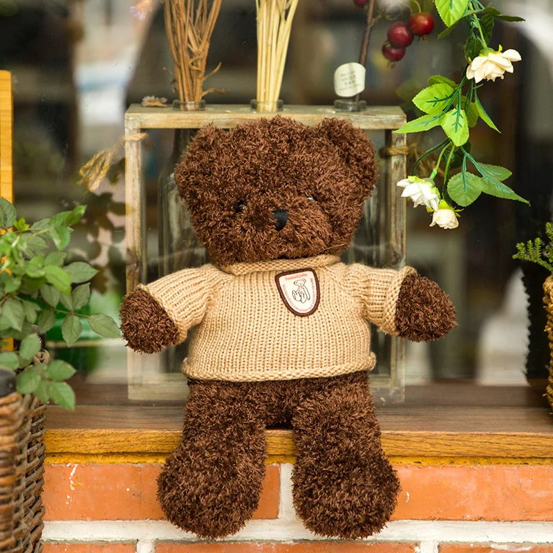 20 Designs Small Teddy Bears Bulk Wholesale Plush Toy Soft Little Bear With Sweater Kids Stuffed Pillow Gift