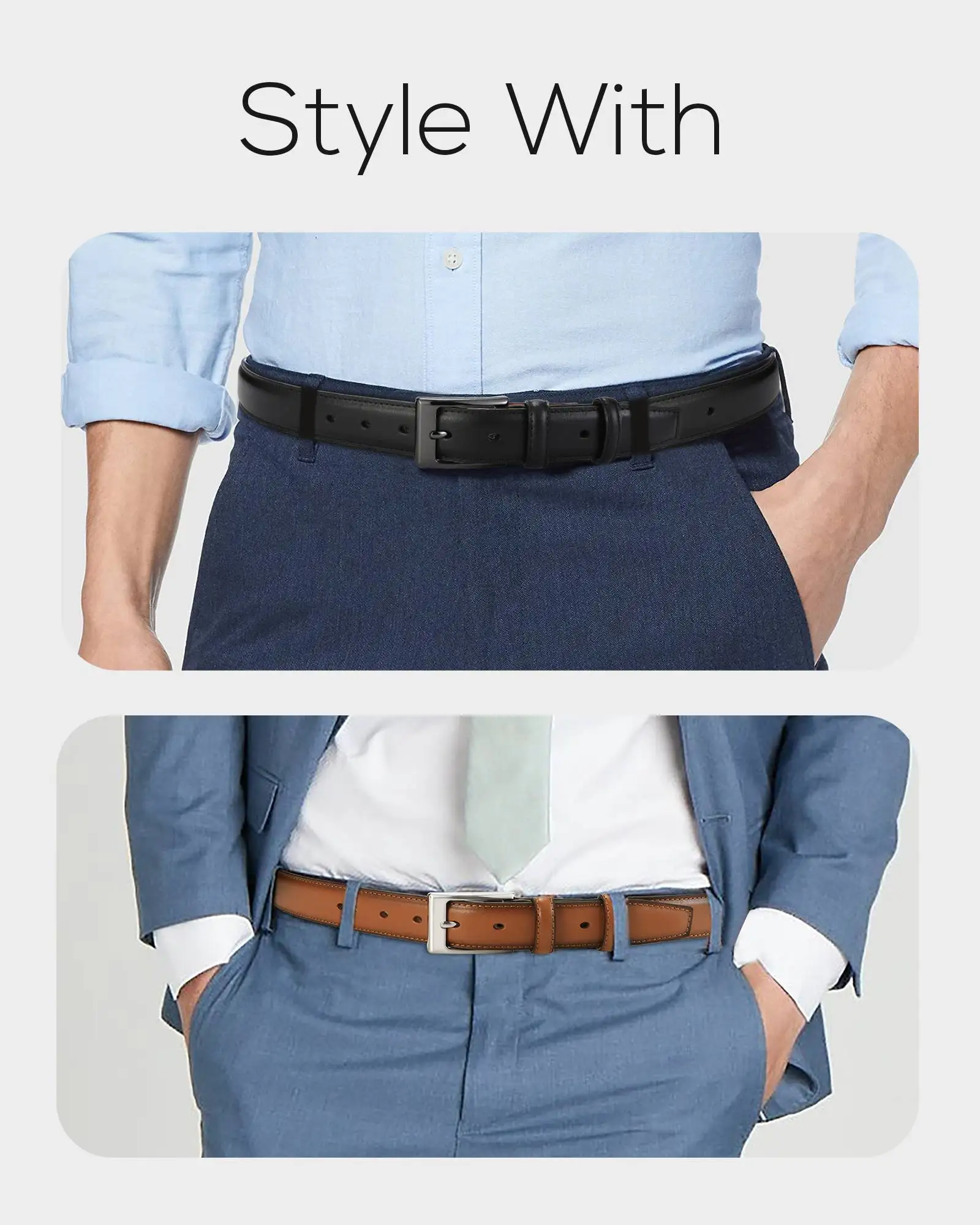 28mm wholesale Custom Genuine Leather Belt With Pin Buckle Leather Belt for Men Formal Companion Dress Jeans Fashion Casual