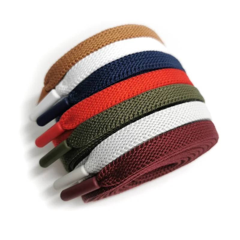 Custom Wide Sublimation Shoes Lace Polyester Flat Colorful Shoelace for Garment Drawstring hat Rope