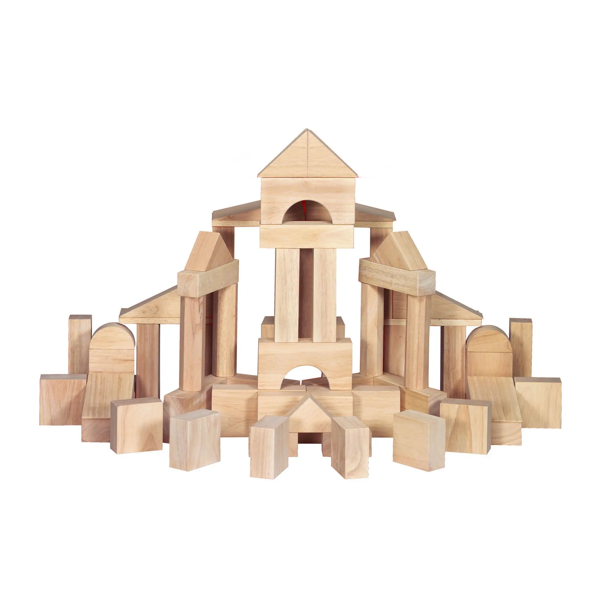 Standard Unit Solid-Wood Building Blocks With Wooden Storage Tray colorful toddler educational set toy  educational set toy
