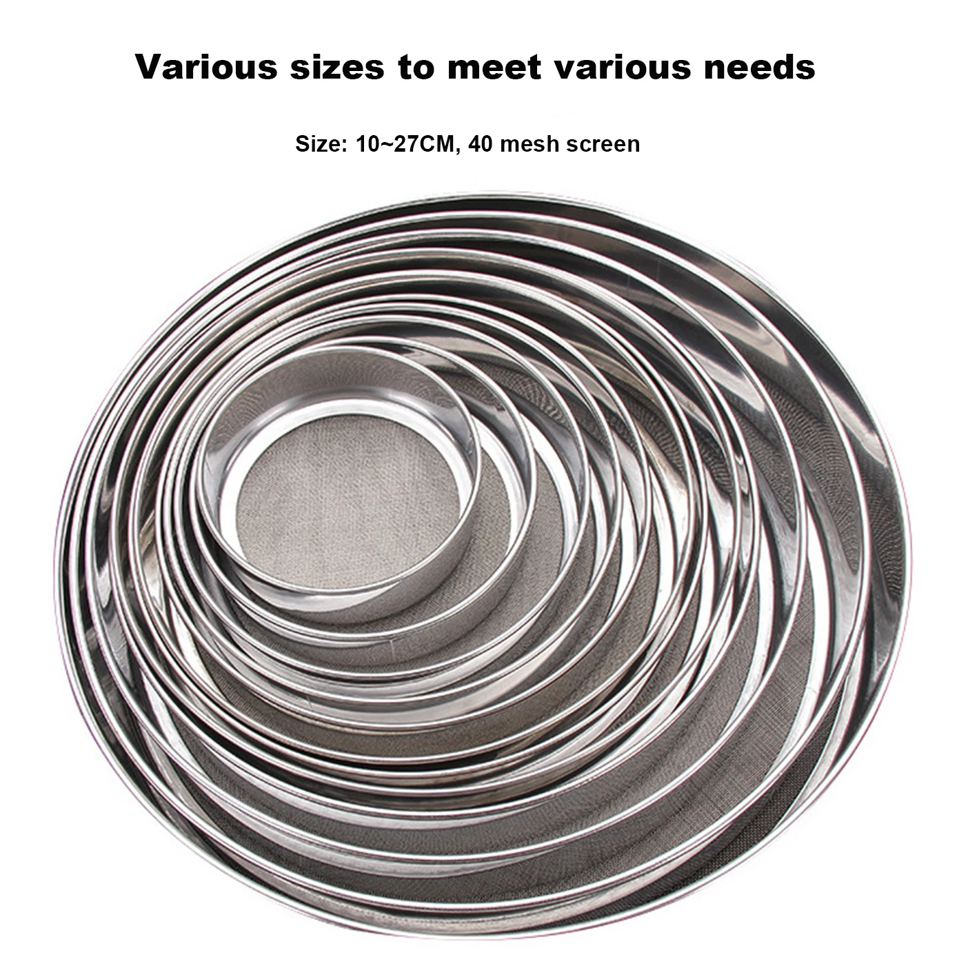 detailed flour sifter Small hole design filter round shape flour sieve