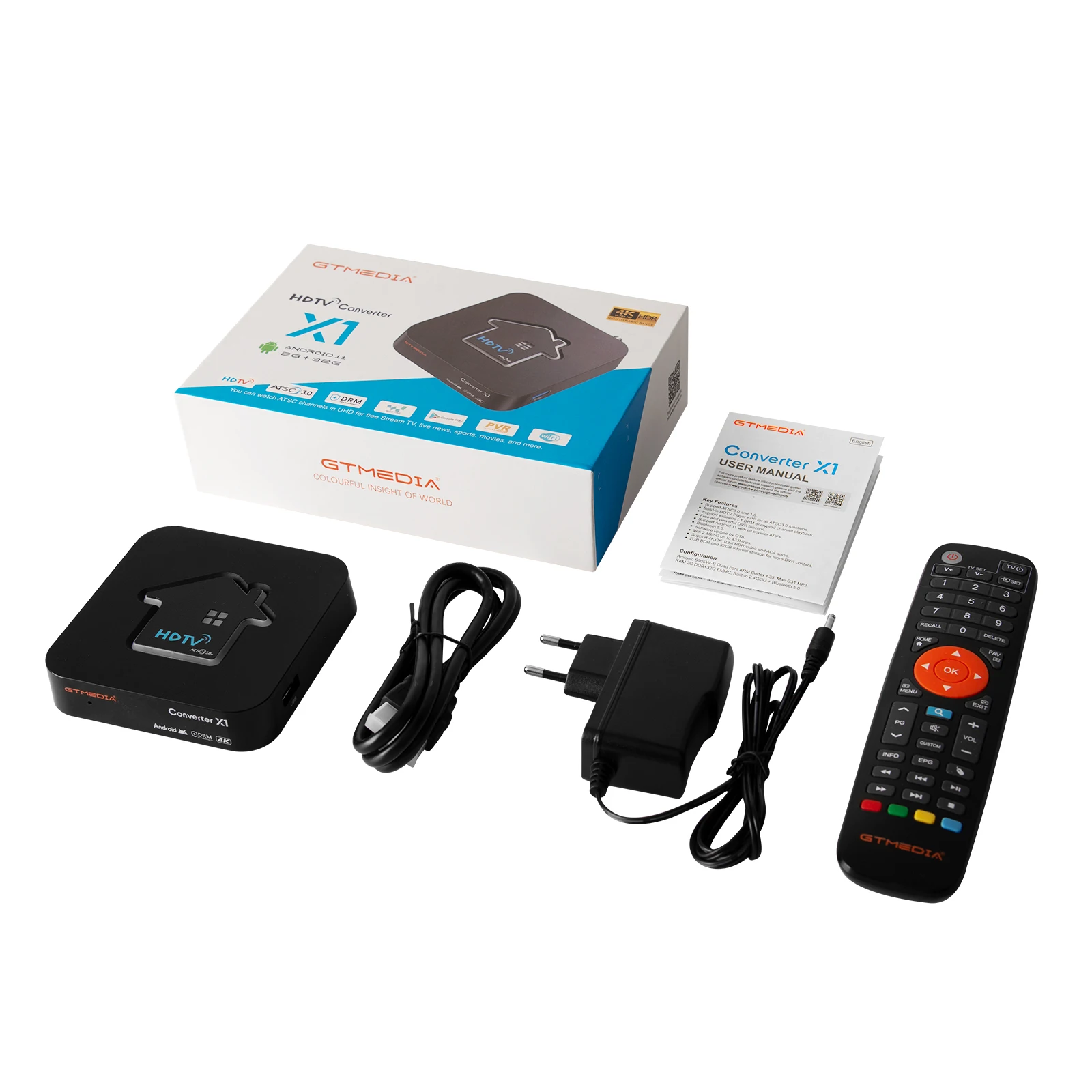 Media Player GTMEDIA HDTV Mate Android 11 TV BOX for USA TV channels ATSC3.0 4K Support DRM Wifi 2.4G 5G HDTV player TV Box