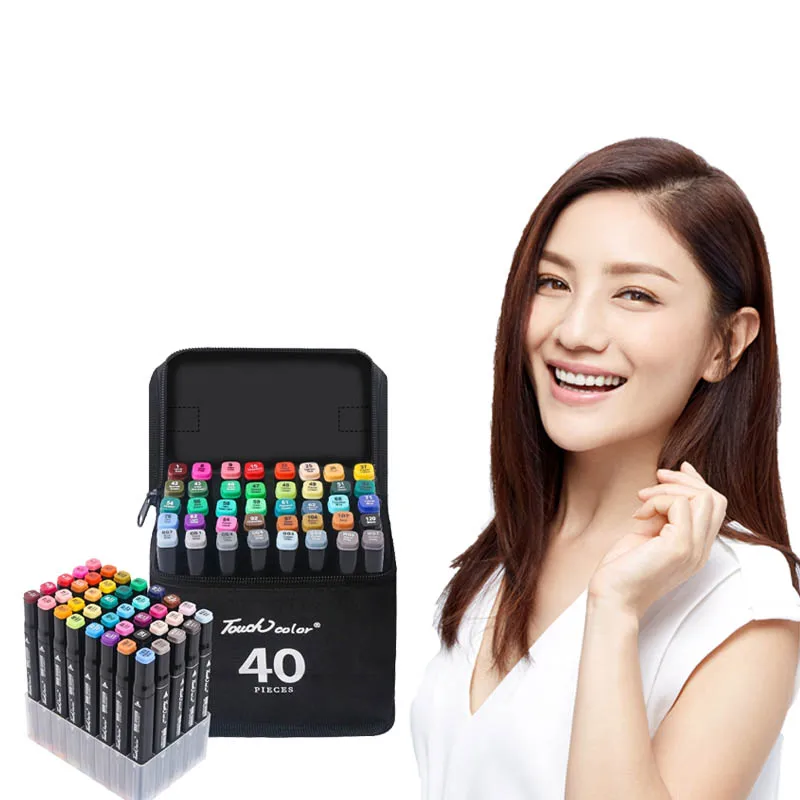 Touchcolor Colorful Art Marker pen 40 Colors set Alcohol-based Oil small wholesale