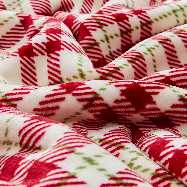 Оптовая продажа, супер мягкое плотное рождественское Флисовое одеяло sherpa из Китая