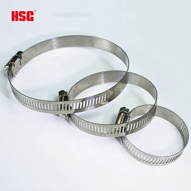 HSG Hot sale Adjustable Pipe Clamp American type hose clamp Worm Gear ss 201 304 Hose Clamps Car Fasteners & Clips