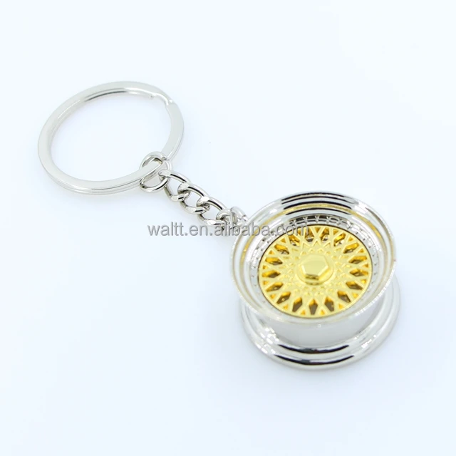 Novelty Wheel Rim Keychain  Creative Car Auto Metal Mini Parts Tyre Key Chain