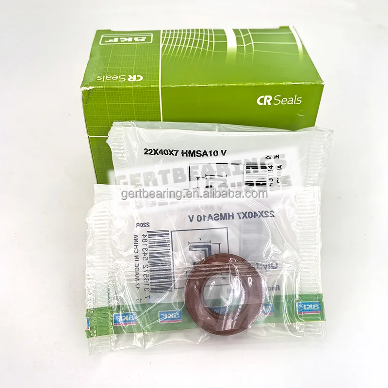 FKM non-contacting auxiliary lip SKF Oil Seal 22x40x7 HMSA10V With Garter Spring Genuine SKF Oil Seal 22x40x7 HMSA10V