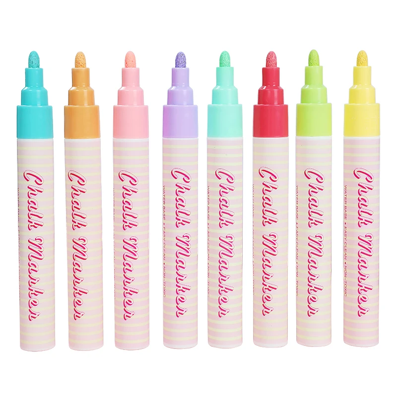 Wholesale Custom 8 Colors Chalk Markers Non-toxic Round Toe Assorted Liquid Chalk Marker for Blackboard Chalk Pen