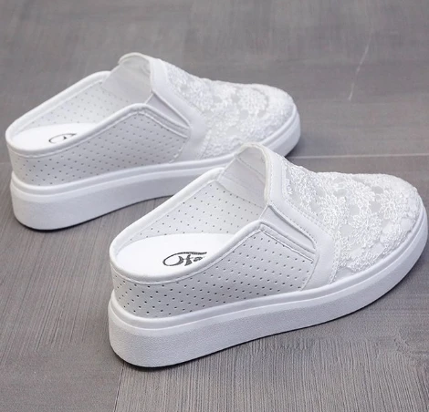 New wedge slippers ladies summer fashion outside wear thick bottom muffin inside increase mesh breathable flip-flops women