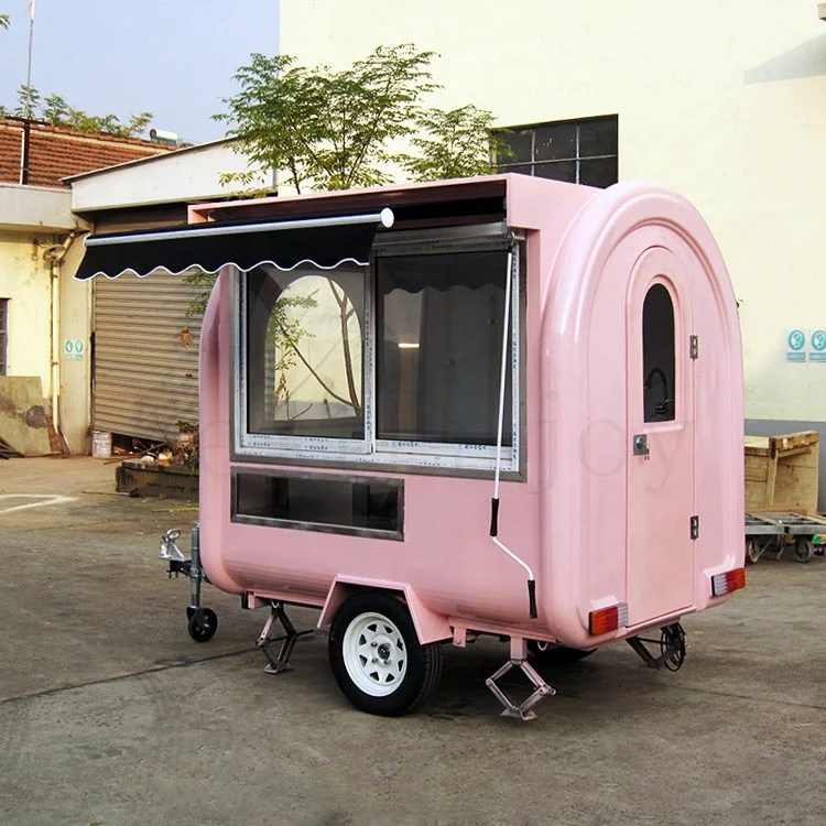 Custom small rolled ice cream kiosk concession bar fast food trailers trucks