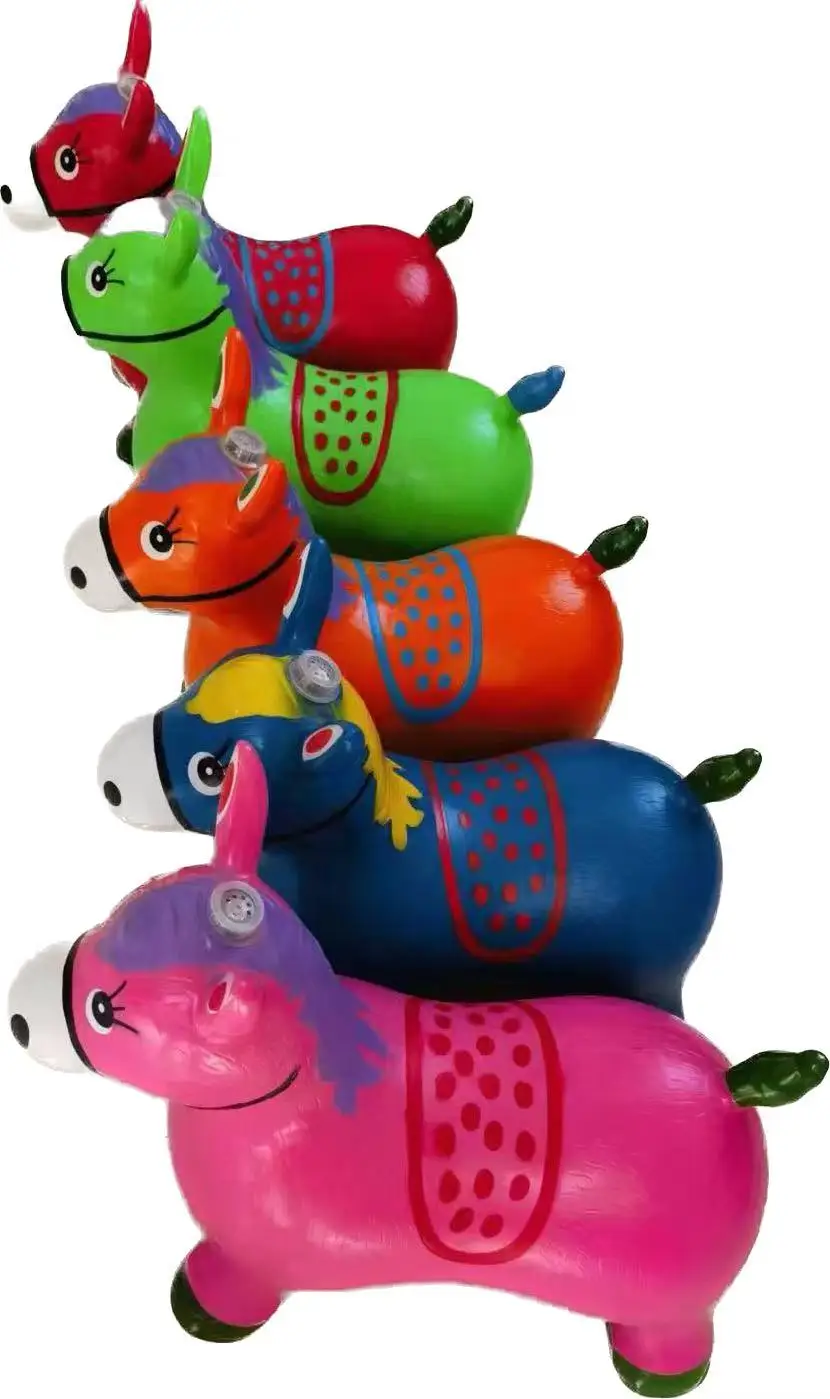 Inflatable Jumping Horse Common Material Painted Horse with Music For Kids