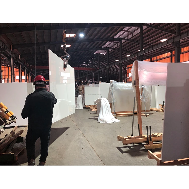 Manufacturer wholesale Artificial Glass Marble Pure White Nano Crystallized Marble slabs