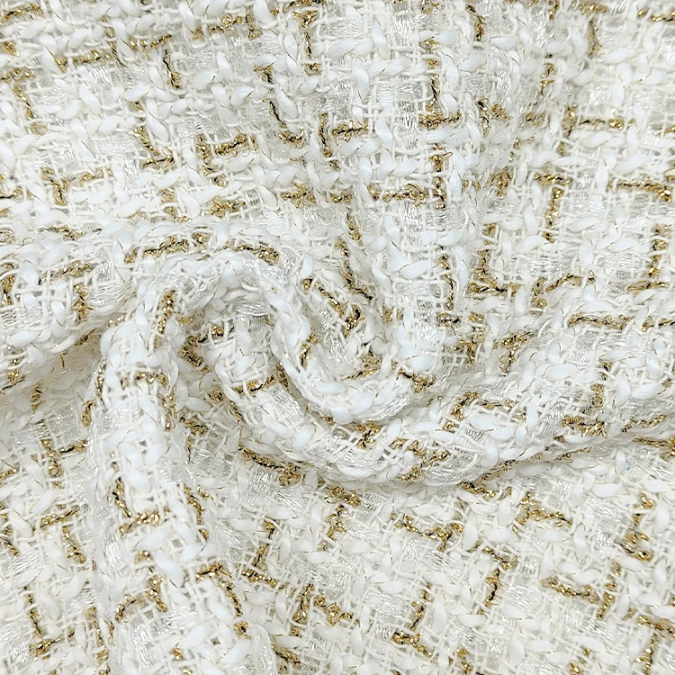 High Quality Soft Hand Feel Shiny Fabric 100% Polyester Material Tweed Fabric For Long Skirt