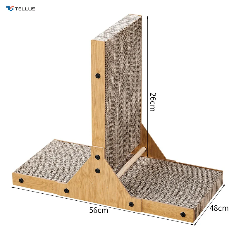 Wholesale Cat Scratching with Ball Toy High-Density Cat Scratching Boards Pads New Design L Shape Cat Scratcher Cardboard