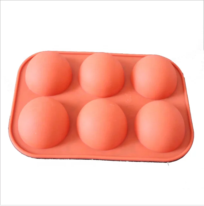 Eco Friendly Nonstick Half Sphere Cake Baking Molds 6 Cavities Semi Sphere Silicone Mold Silicone Cake Molds For Baking