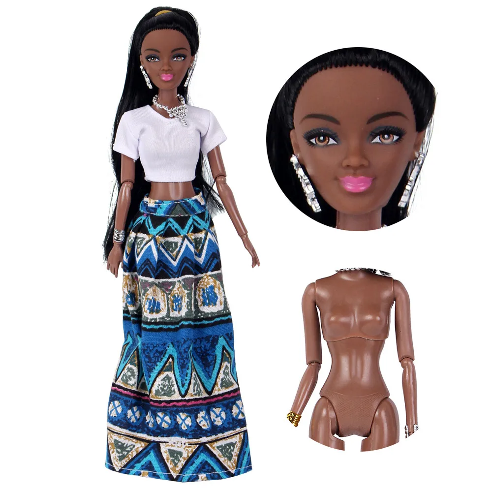 
Bar Dolls For Girls Baby Movable Joint African Black Doll Best Gift Toy Hot sale baby dolls for kids 