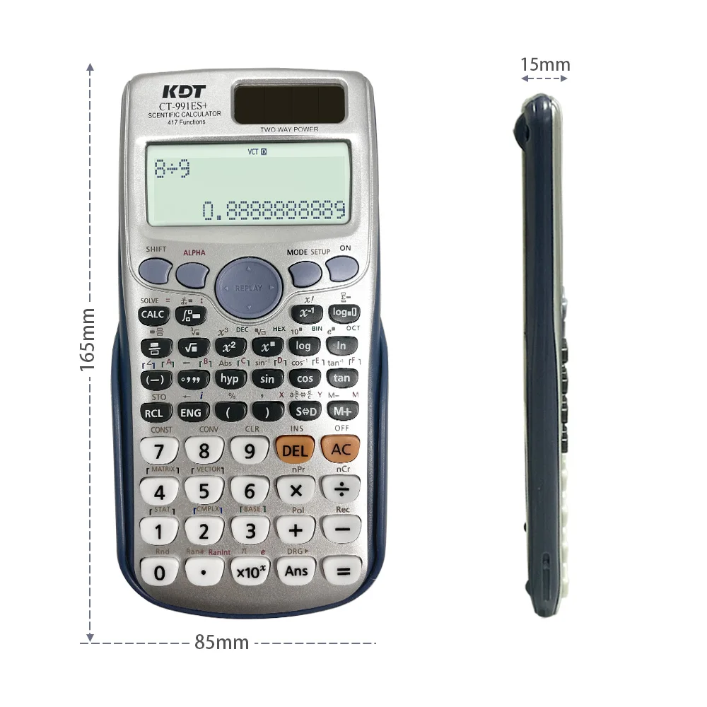 Scientific Calculators Fx 991es Plus with 417 Function Dual Power and 2 Line Display School Custom Office Supplies for School