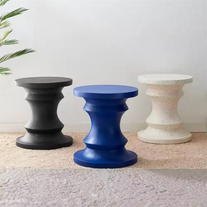 Black Chess Garden Stool ,fiberglass  Planter Stand,outdoor Accent Table, Side Table for living room