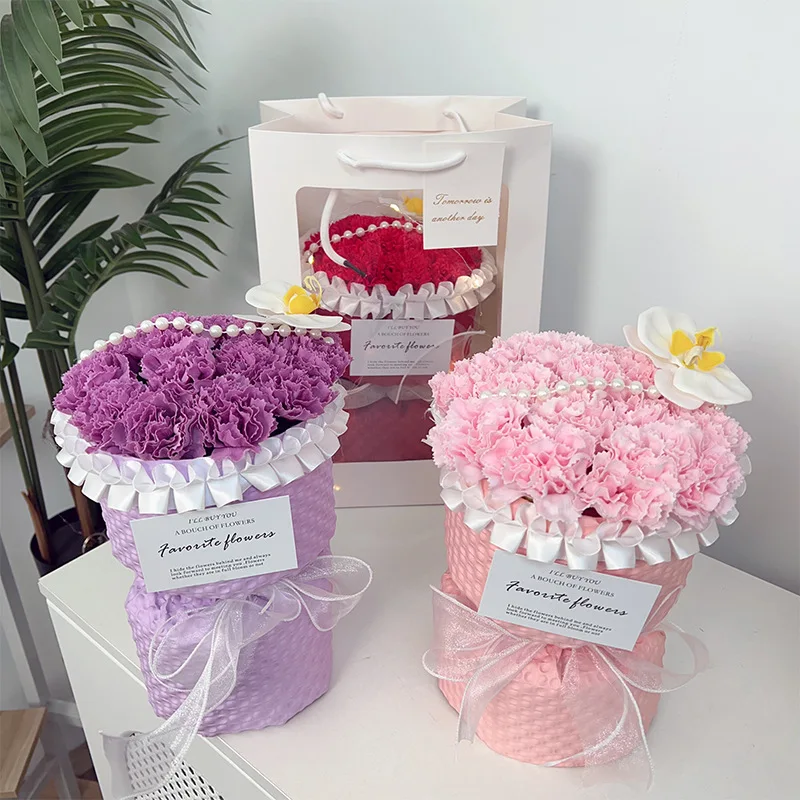 Spring and Summer Luxury Style Limited Cloth Flower carnation Bouquet