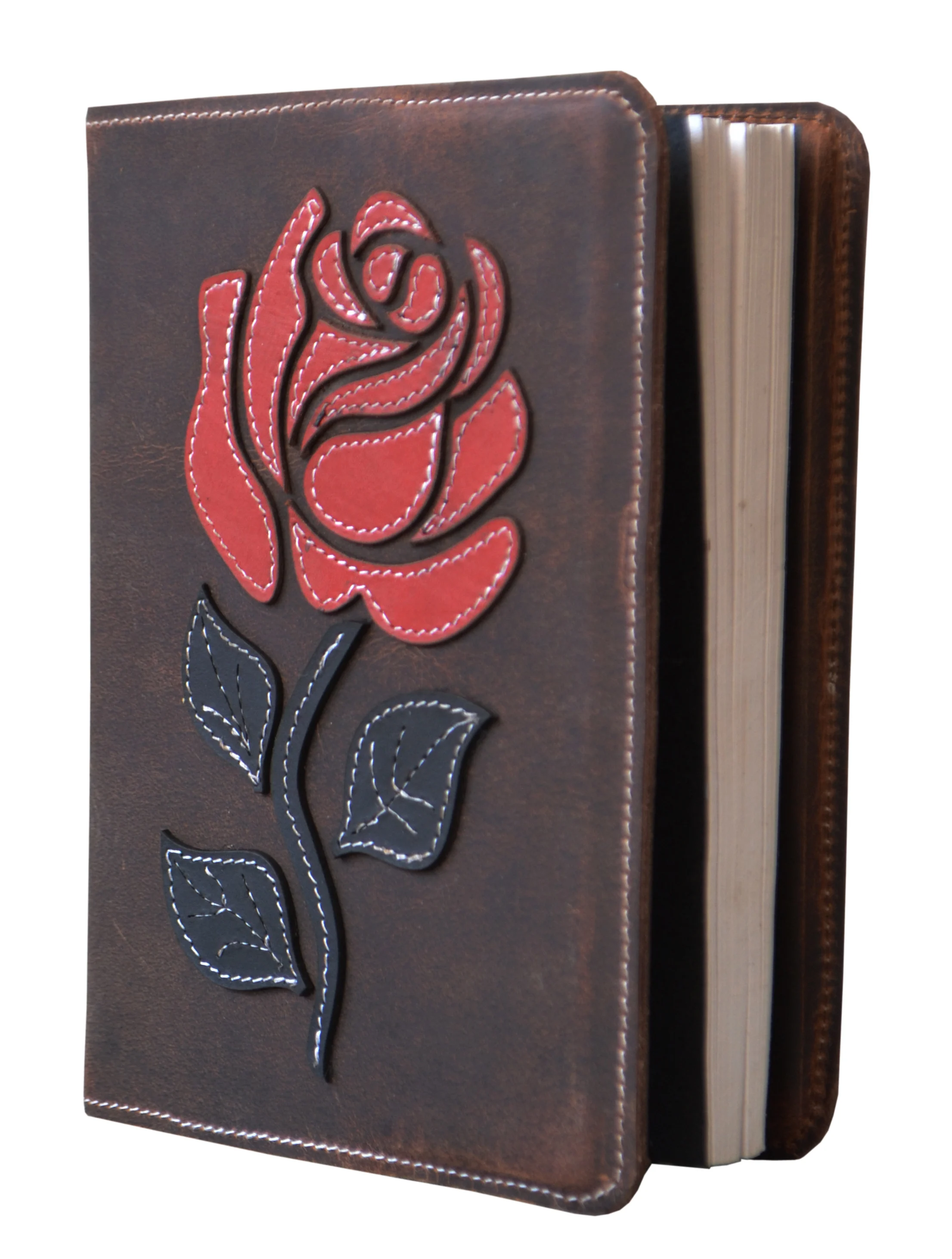 Handmade Soft Leather Journal Antique Design Rose Leather Stitching Sketchbook & Notebook Day Planner Best Gift For Unisex
