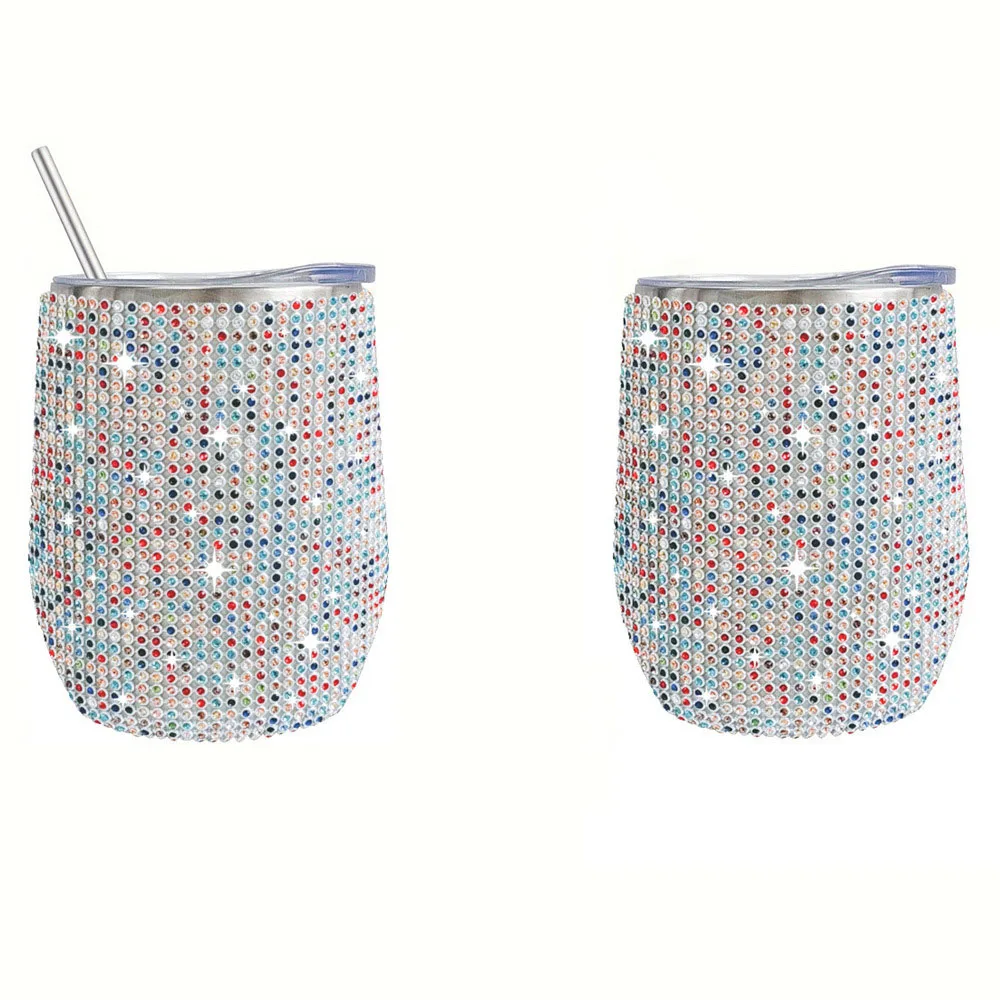 Glitter Custom colours amazon straight popular steel Light blue Light green drinking set coffee mug double wall stainless steel