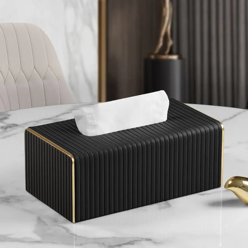 MAVOBO 2022 New Arrival Elegant Tissue Box Home Bedroom Use Italy Stripe Paper Tissue Box Custom Logo Tissue Paper Box Cover