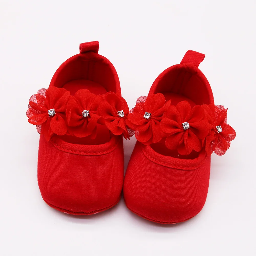 Babyshoes Baby Shoes Versatile Dress Shoes for 0-1 Years Old Soft Sole Anti slip Walking Flower Brilliant Diamond Princess Shoes