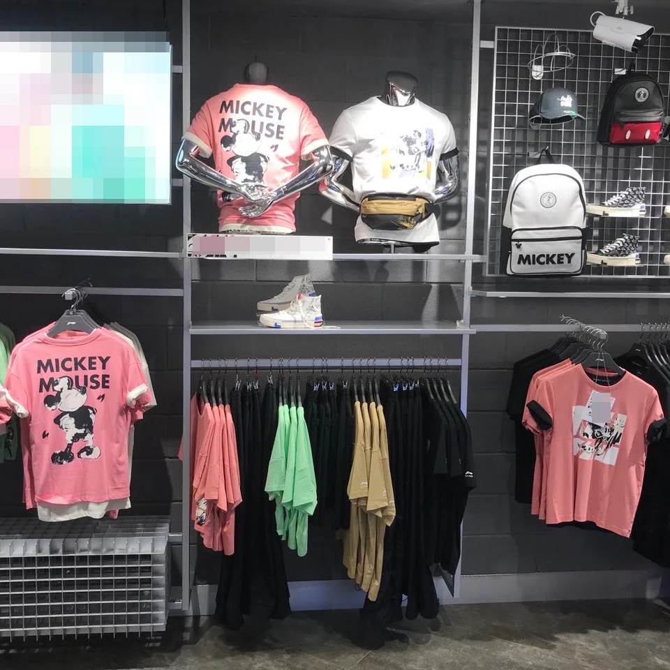 Modern Style Stainless Steel Garment Clothing Display Racks Standing For kids Clothes Store