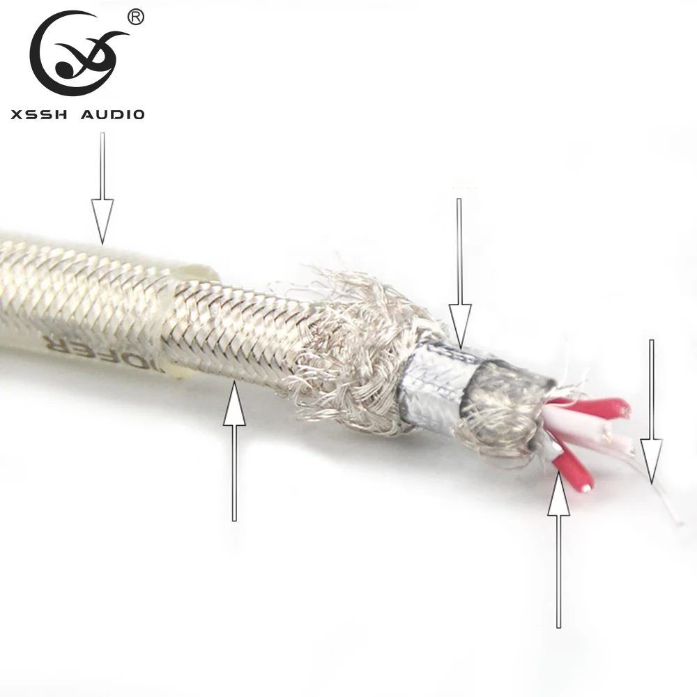 Audiophile Interconnect Wire YIVO OEM ODM DIY 4 Core OFC Plated Silver 2XLR to 2RCA Connectors HIFI Audio and Video Aux Cables