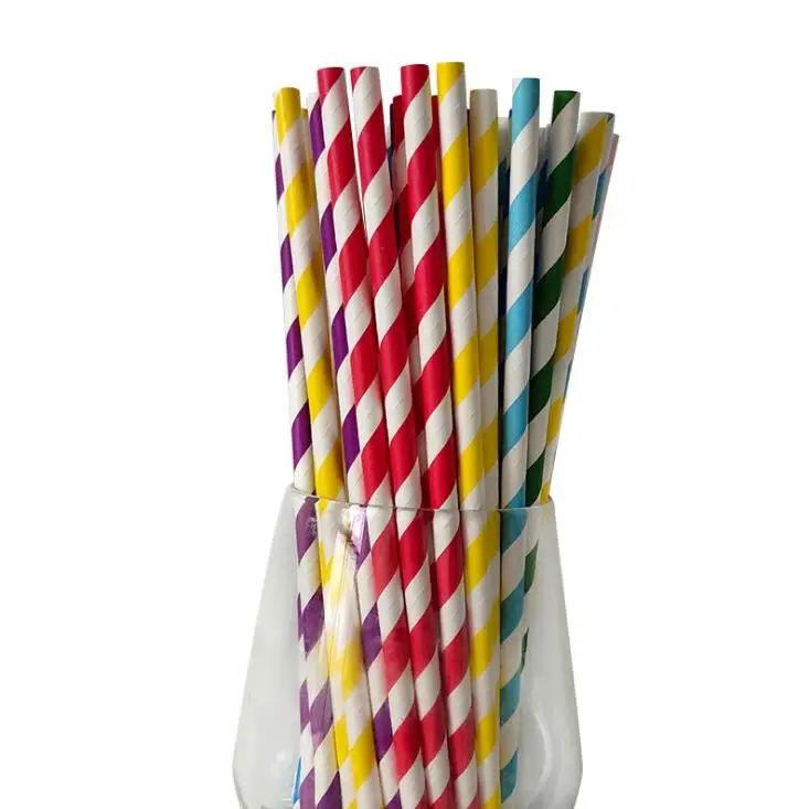 
Best selling 25pcs/bag Multi-style Colorful Paper Straw Biodegradable Paper Straws 