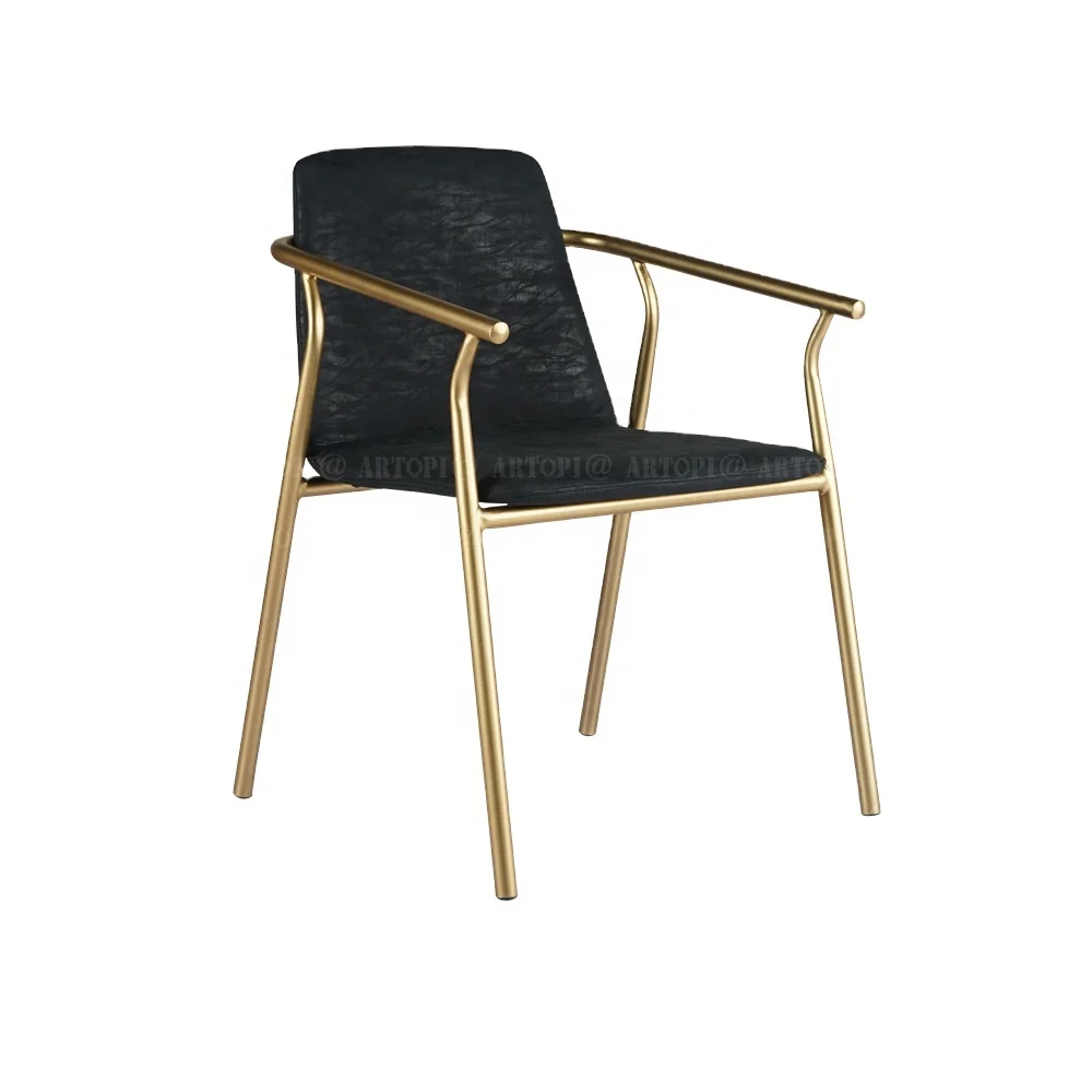 Antique iron frame PU leather home furniture hotel furniture living room armchair modern dining room chair