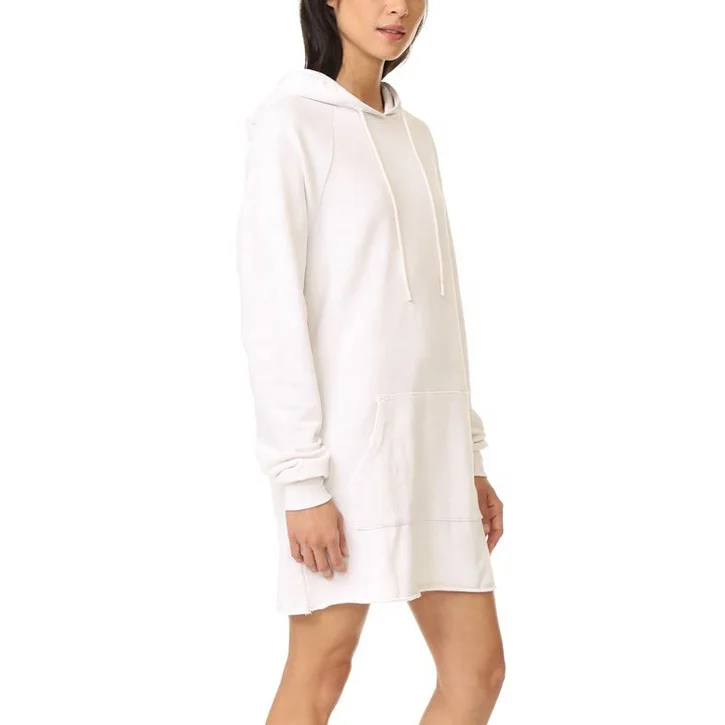OEM new design women longline hoodie rolled hem oversized hoodie dress