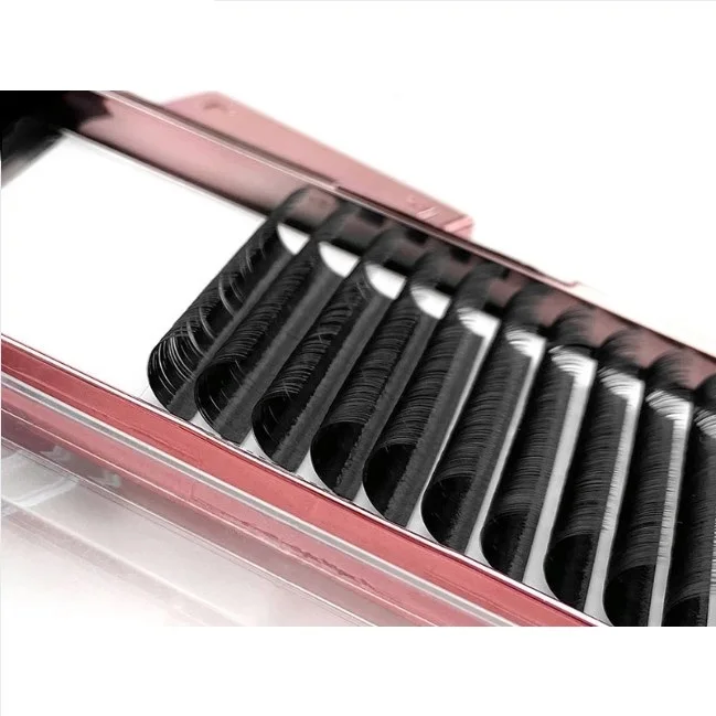 High Quality Handmade Volume Lashes Volume Eyelash Extension Korean PBT Fibers Fake Eyelash CD Curl  Matte Black Lashes