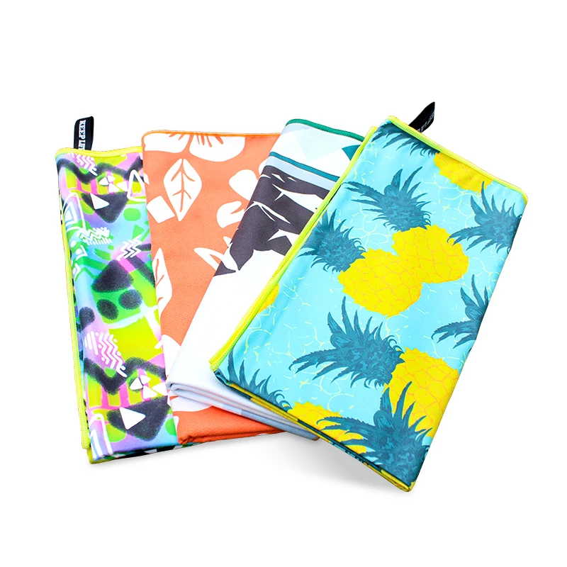 Wholesale Microfiber Suede Sport Towel sweat absorbing suede printed microfiber sport fitness towel custom gym towel