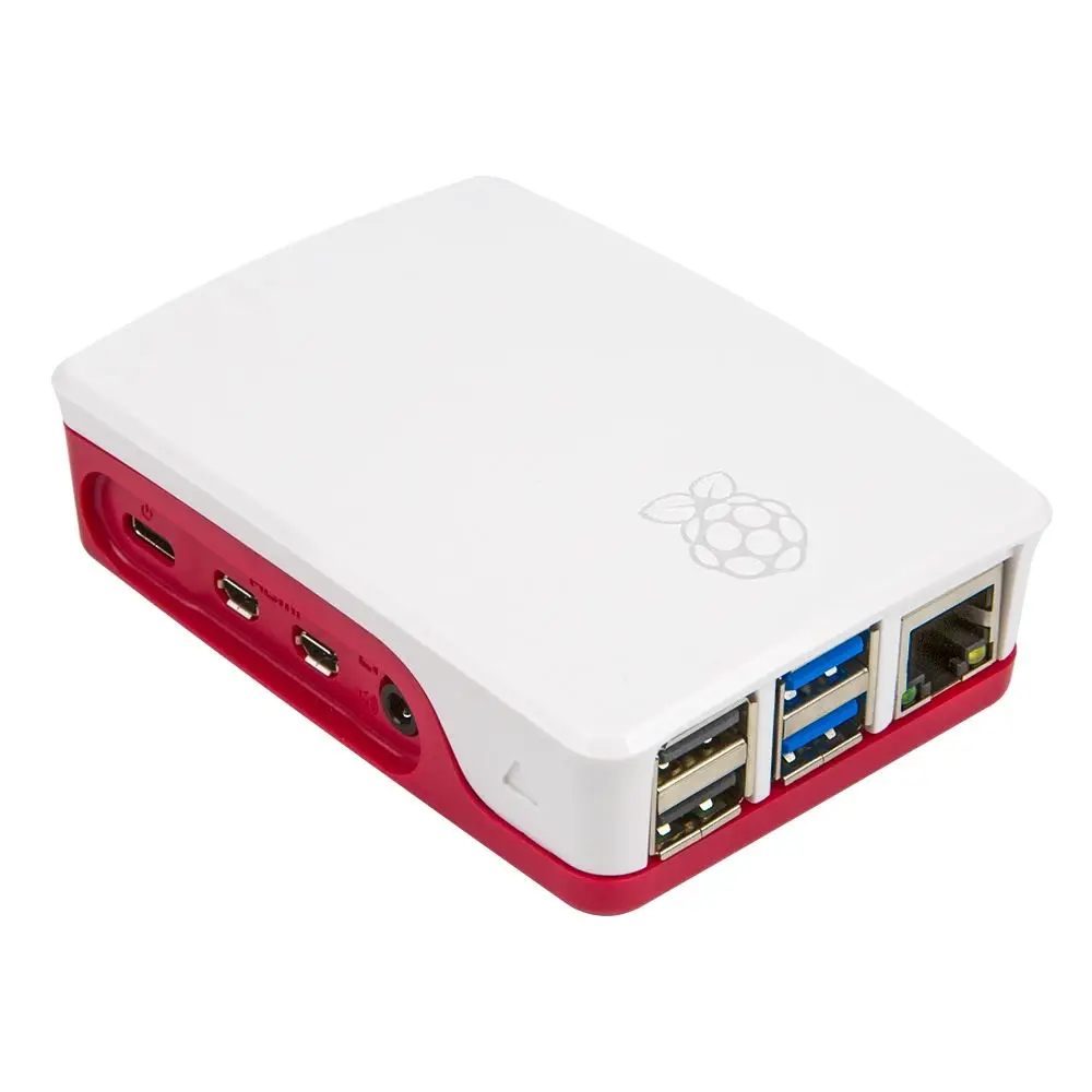 Оптовая продажа корпус Raspberry Pi 4 красный и белый из АБС-пластика можно установить вентилятор