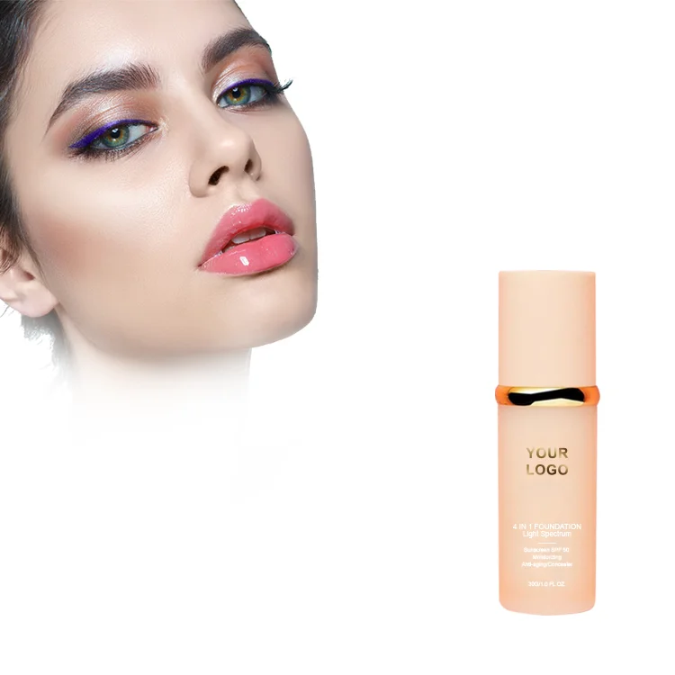 Private Label Biomimic Foundation Full Coverage 4 in 1 foundation and concealer spf 50 beauty cosmetics makeup liquid foundation