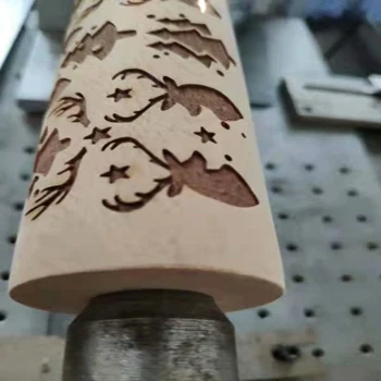 Wooden Laser Engraved Rolling Pin Christmas theme Reindeer Snowflake patterns Embossed Rolling Pins