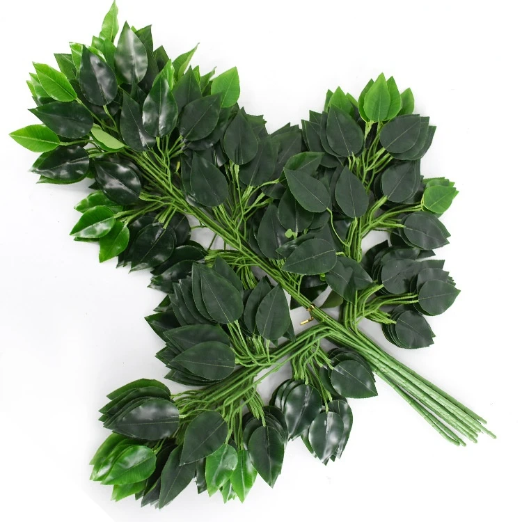 Artificial banyan leaves  Garden fake leaves Lamination Banyan leaf Fake trees wood supplies Simulation plant