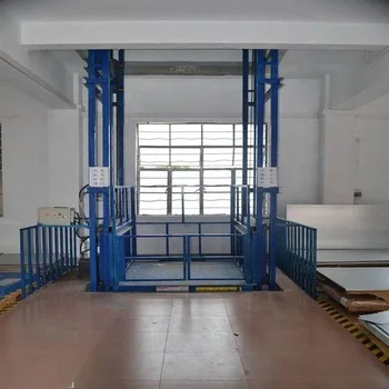 El Salvador 10Tons Hydraulic Guide Rail Warehouse Electric Vertical Cage Cargo Goods Lift with Low Cost