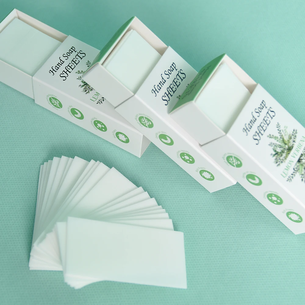 Disposable Soap Paper Soap Sheet Hand Washing Paper Water Soluble Portable Travel Custom Packing Other Household Chemicals Solid
