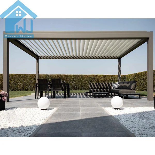 DIY Customized Outdoor Metal Canopy Aluminum Motorized Pergola Louver Gazebo