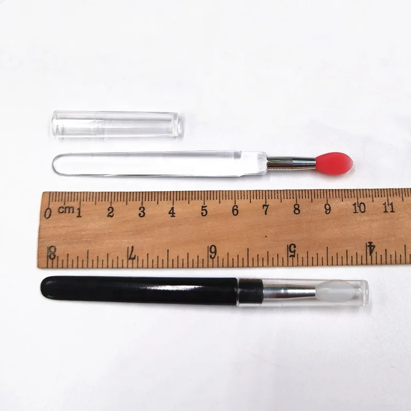 Nail Art Silicone Applicator Sticks Reusable Chrome Glitter Application Manicure Tool Easy to Apply Pigment Silicone Nail Brush