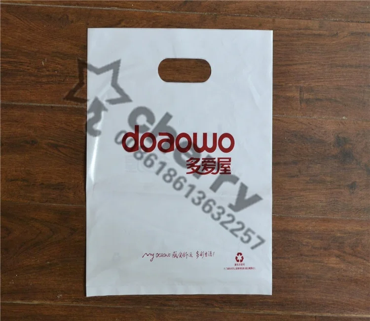 LDPE die cut handle bag/Punch Hole polybag/plastic packing bag