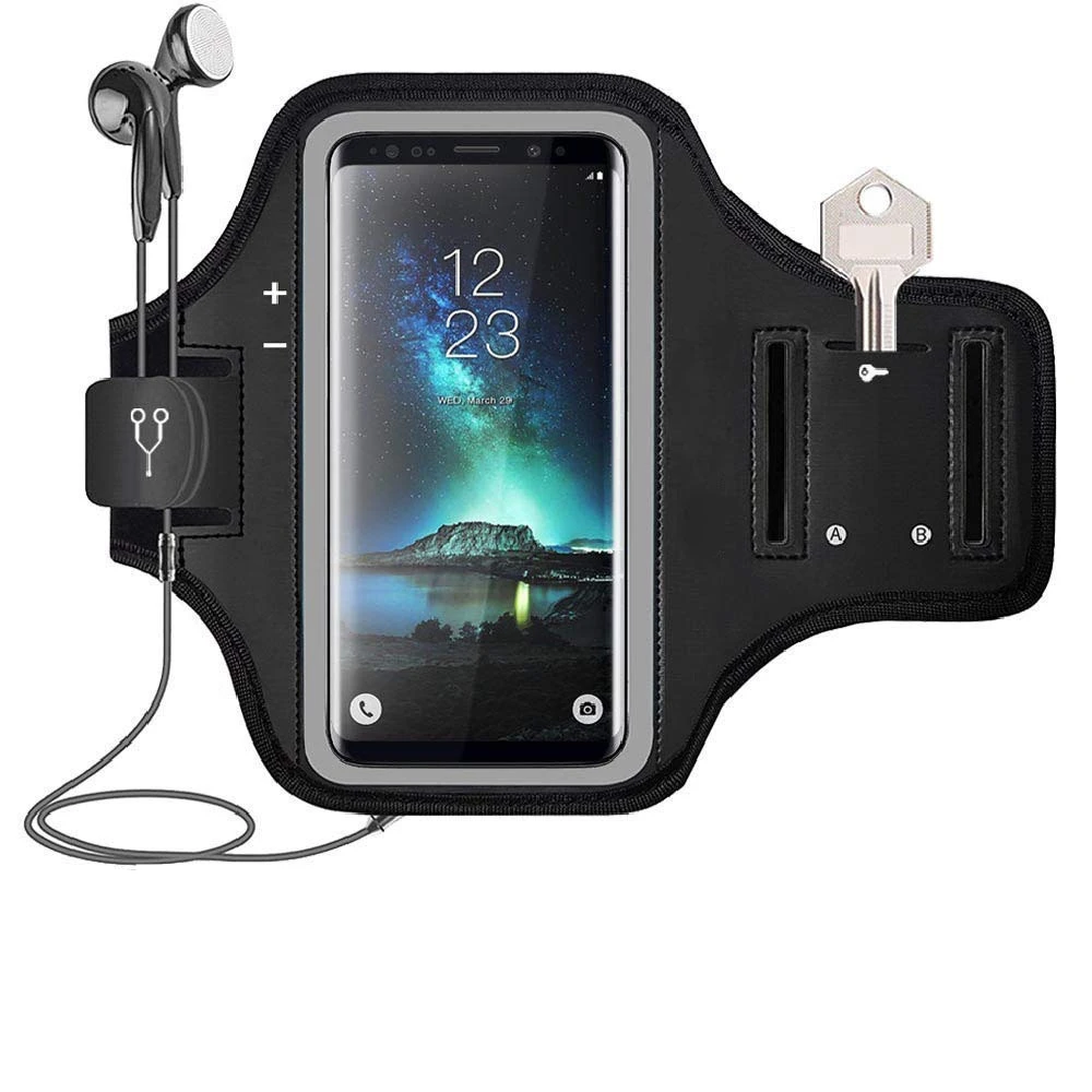 Phone Armband Cell Phone Running Armband with Key Holder Strap Phone Holder for Running Walking for iPhone 15 Pro Max