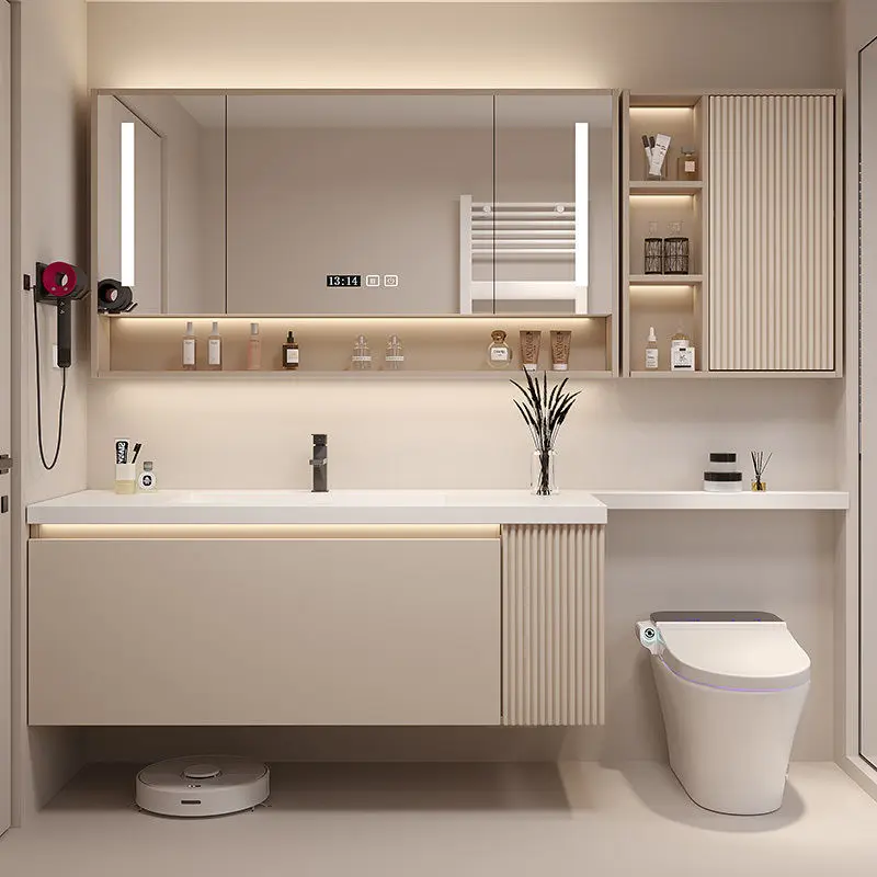 Hot sale modern bathroom vanity with storage Shower Cabinet Wooden New Customized wash basin vanity bathroom cabinets wholesale