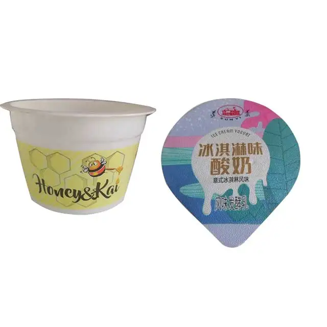 Universal lacquer aluminum foil lid heat sealing PS/PP ice cream cup