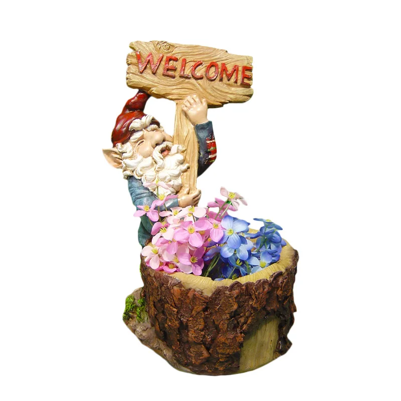 Polyresin Garden Decor Statue Outdoor Fairy Tale Ornaments Resin Gnomes Figurines Dwarf Sculpture