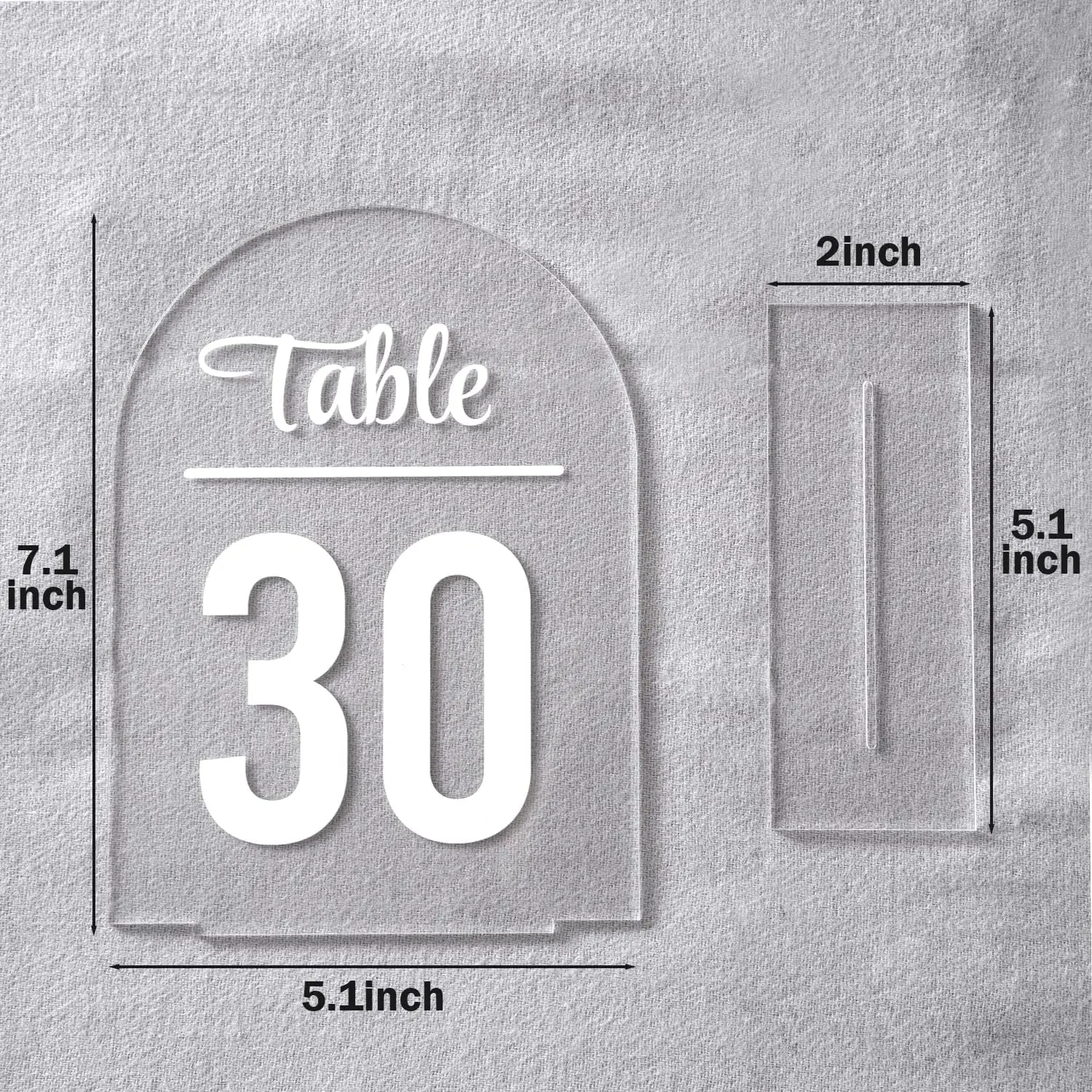 Custom Modern Wedding Decor Clear Acrylic Diy Table Numbers Display Stand Wedding Sign Holder