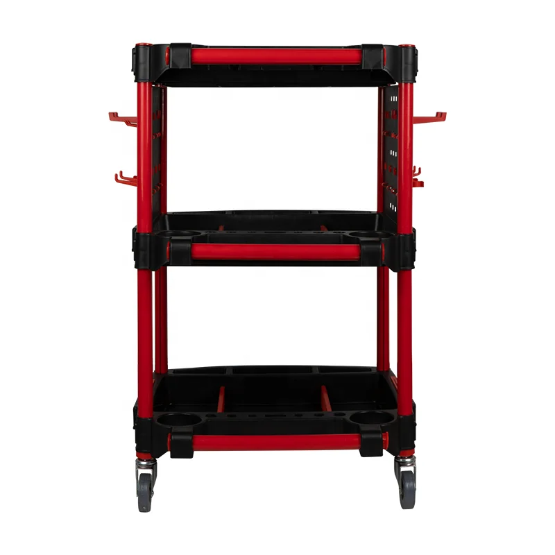 Best Sale Auto Repair Tool Cart 3 Shelf Tool Cart Car Detailing Trolley Detailing Cart